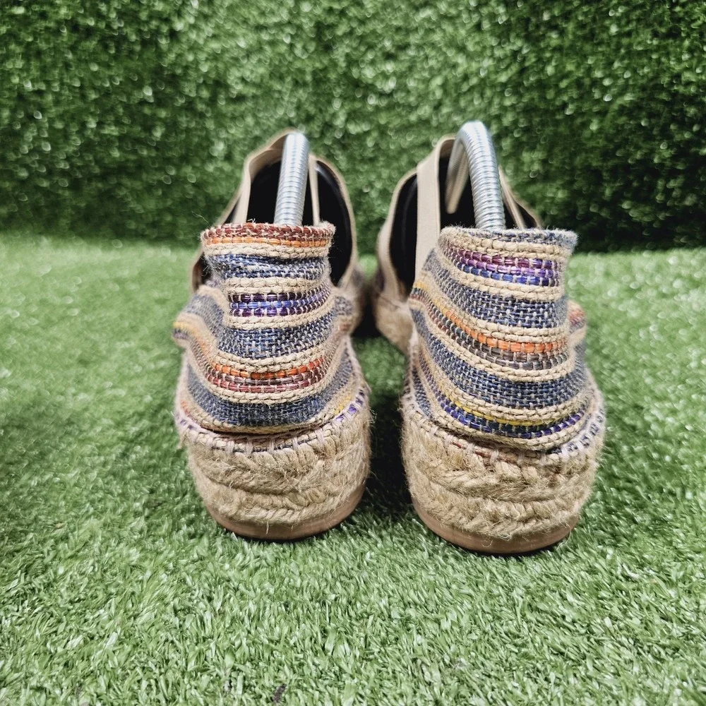 Tomi Pons Vinaros Espadrille Striped Sling Comfort Sandals Womens 39 US 8